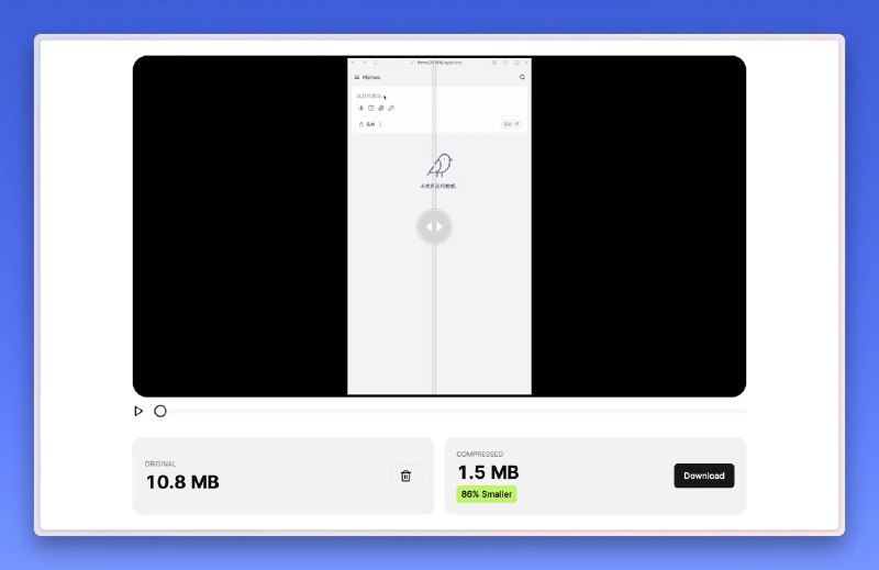 #RePost #Video #ToolVideo file compressor 超强，浏览器里直接压缩视频，肉眼不可见画质损失