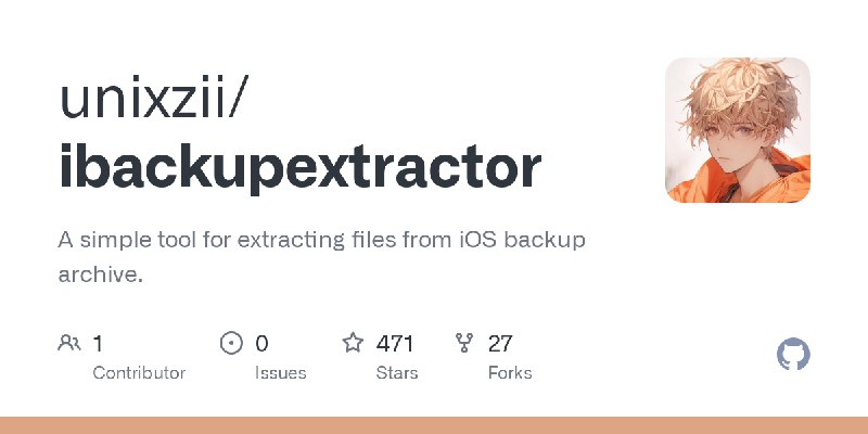 GitHub - unixzii/ibackupextractor: A simple tool for extracting files from iOS backup archive.