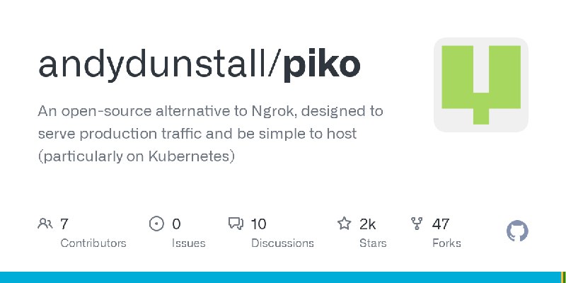 GitHub - andydunstall/piko: An open-source alternative to Ngrok, designed to serve production traffic and be simple to host (particularly…