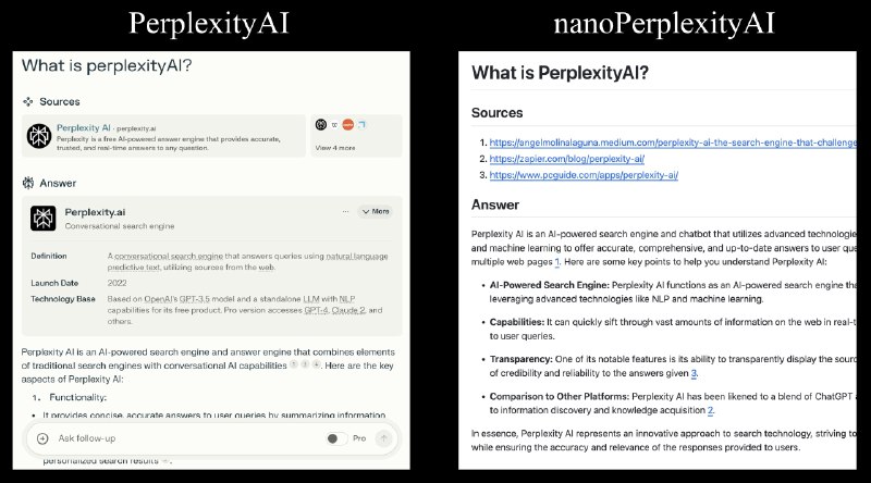 #RePost #AI #GitHub #Tool越来越卷啦，100行代码构建开源版AI搜索引擎！🥹GitHub - Yusuke710/nanoPerplexityAI