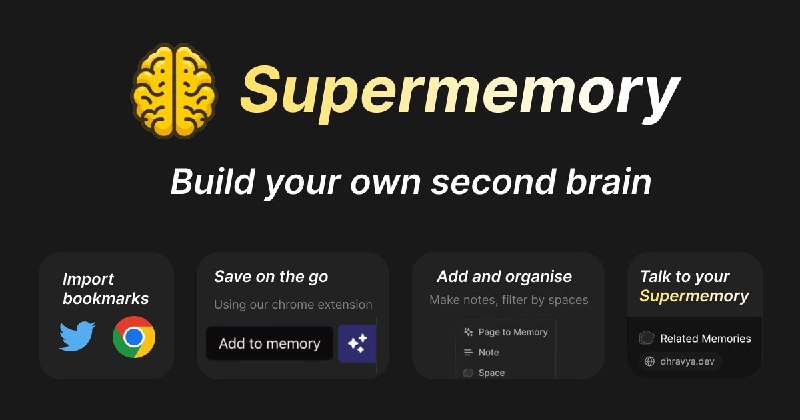 #RePost #AI #GitHub #ToolSuper memory 一个开源的 AI 第二大脑功能工具