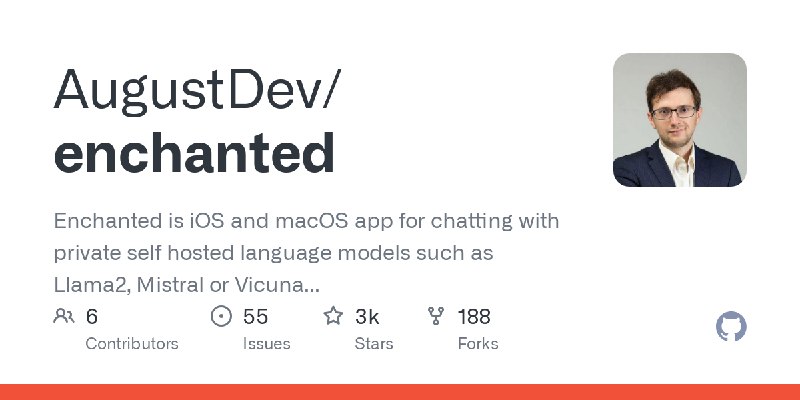 GitHub - AugustDev/enchanted: Enchanted is iOS and macOS app for chatting with private self hosted language models such as Llama2…