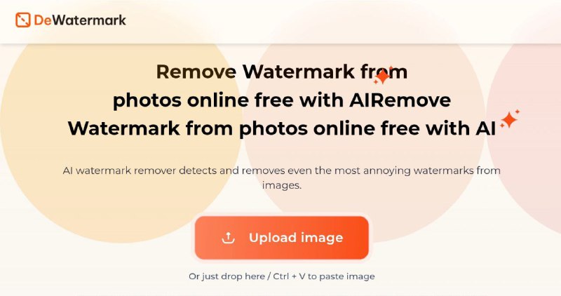 #RePost #AI #Tool #URL☕️ DeWatermark - 一个免登陆在线 AI 图片去水印工具▎网站功能