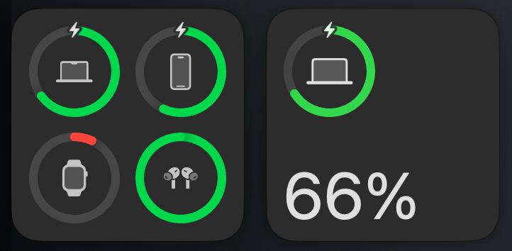 #Apple #Tool #GitHubAirBattery一款免费的显示剩余电量的小工具，可以在 Mac 上显示多种设备的电量信息，包括但不限于iPhone、apple watch、AirPods、鼠标等设备，显示的设备数比系统自带的小插件更多