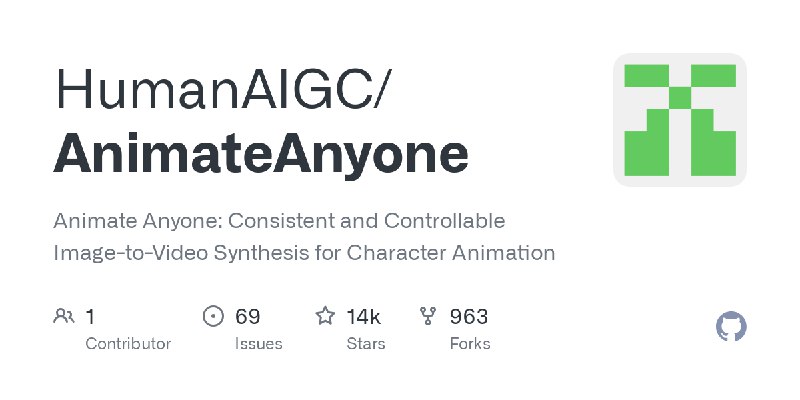 GitHub - HumanAIGC/AnimateAnyone: Animate Anyone: Consistent and Controllable Image-to-Video Synthesis for Character Animation