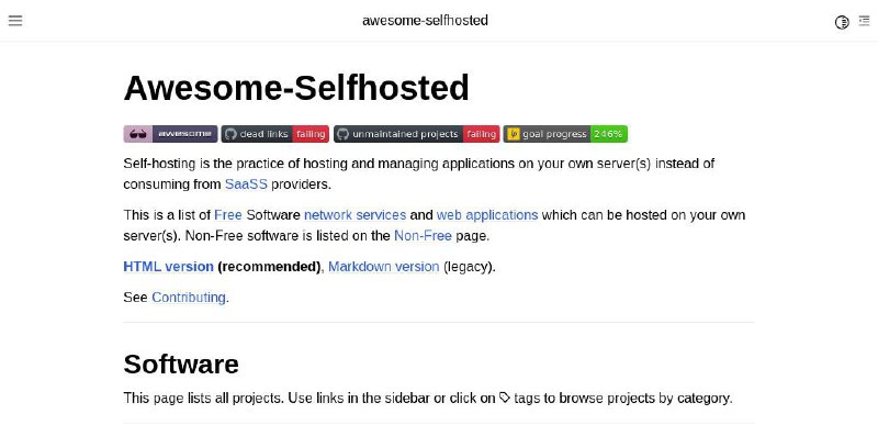 #RePost #Tool #URL #GitHub #Free🖥 **Awesome Selfhosted - 自托管项目列表**▎网站功能