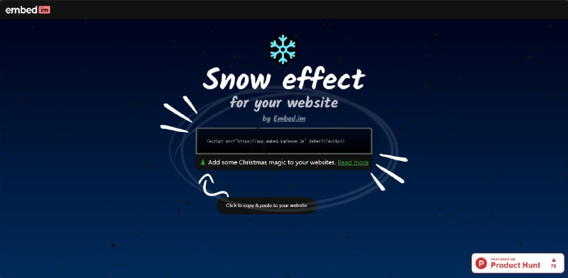 #RePost #Script #DevOps Snow effect一行代码就可以给你的网站嵌入雪景效果&LTscript src=