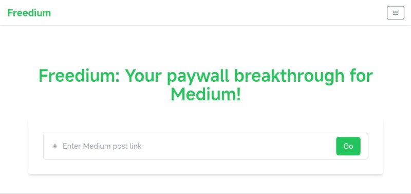 #RePost #URL #Tool #Free📱 **Freedium - 开源绕过 Medium 付费墙工具**▎网站功能