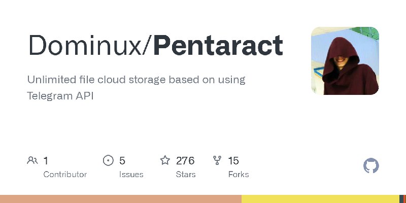 GitHub - Dominux/Pentaract: Unlimited file cloud storage based on using Telegram API