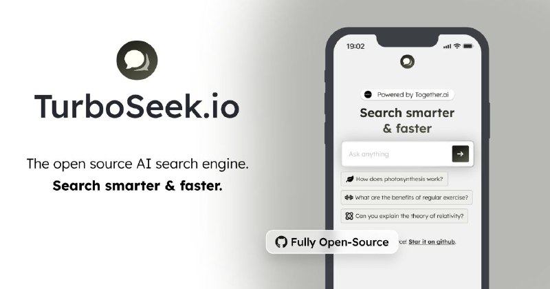 #RePost #GitHub #Tool #AI #URL💬 **TurboSeek - 类 Perplexity 开源 AI 搜索引擎**▎网站功能