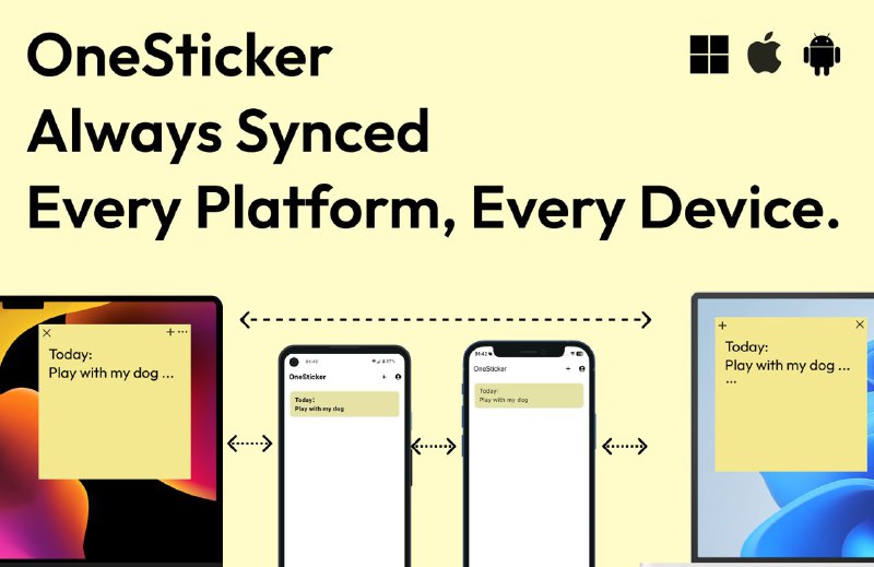 #RePost #Tool🎬OneSticker - 全平台实时同步便签OneSticker是一个能在所有平台进行实时同步编辑的便签App🔗