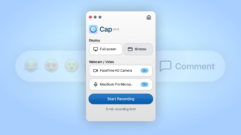 #RePost #GitHub #Tool #macOS📷 **Cap - 一个开源的录屏工具**Cap 是 Loom 的开源代替品，除了基本录制功能，最大的特色便是支持录制完分享链接查看，无需保存再发送目前支持 macOS 和 WebMessage link