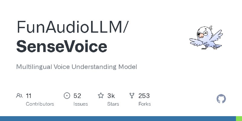 GitHub - FunAudioLLM/SenseVoice: Multilingual Voice Understanding Model