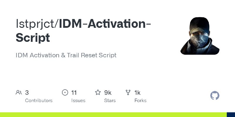 GitHub - lstprjct/IDM-Activation-Script: IDM Activation & Trail Reset Script