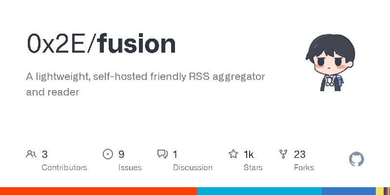 GitHub - 0x2E/fusion: A lightweight, self-hosted friendly RSS aggregator and reader