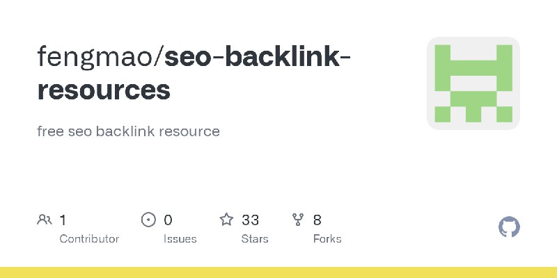 GitHub - fengmao/seo-backlink-resources: free seo backlink resource