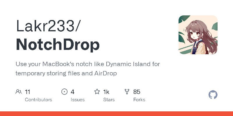 GitHub - Lakr233/NotchDrop: Use your MacBook's notch like Dynamic Island for temporary storing files and AirDrop