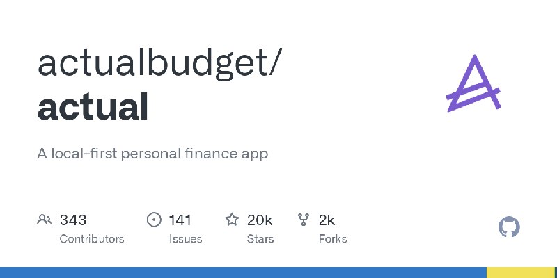 GitHub - actualbudget/actual: A local-first personal finance app