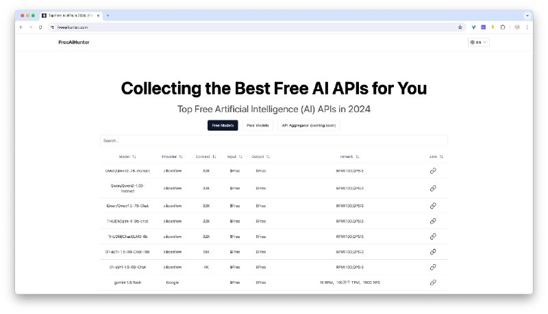 #RePost #AI #Free最近都在做AI相关的产品，也测试了不少AI的模型，OpenAI在这个月就不支持中国的开发者了，所以我整理了一个可以免费使用的AI合集分享给大家，也收集了各家付费的AI模型，有需要的可以参考