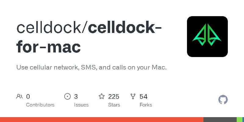 GitHub - celldock/celldock-for-mac: Use cellular network, SMS, and calls on your Mac.
