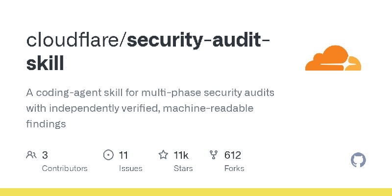 GitHub - cloudflare/security-audit-skill: A coding-agent skill for multi-phase security audits with independently verified, machine…