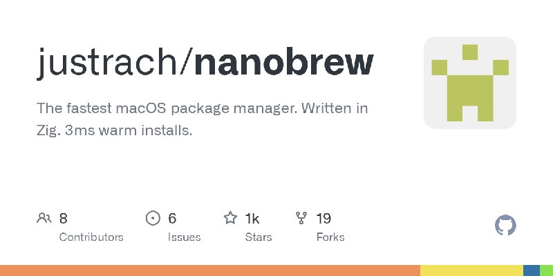 GitHub - justrach/nanobrew: The fastest macOS package manager. Written in Zig. 3ms warm installs.