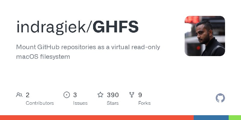 GitHub - indragiek/GHFS: Mount GitHub repositories as a virtual read-only macOS filesystem