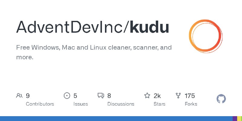 GitHub - AdventDevInc/kudu: Free Windows, Mac and Linux cleaner, scanner, and more.