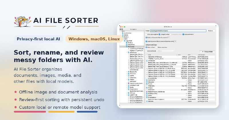 AI FileSorter – 使用 AI 组织文件