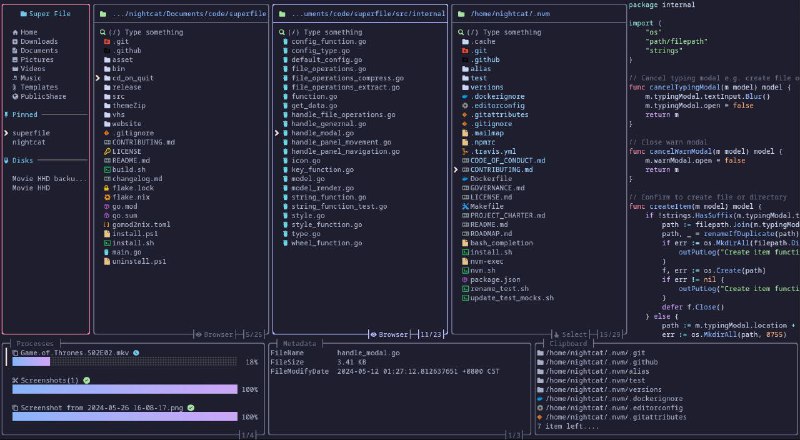 Superfile - 漂亮而现代的终端文件管理器