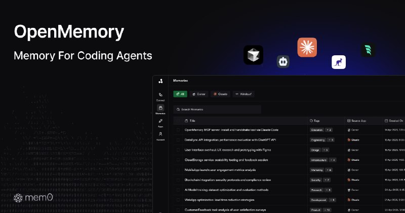 OpenMemory - AI Memory MCP Server for Coding Agents | Mem0