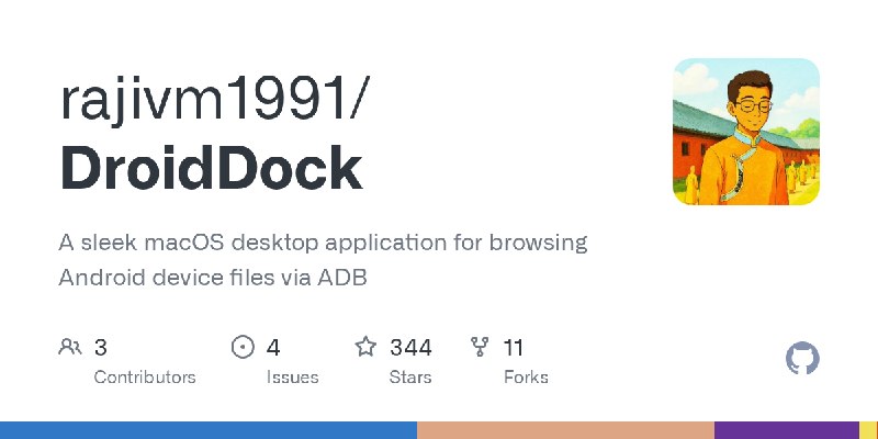 GitHub - rajivm1991/DroidDock: A sleek macOS desktop application for browsing Android device files via ADB