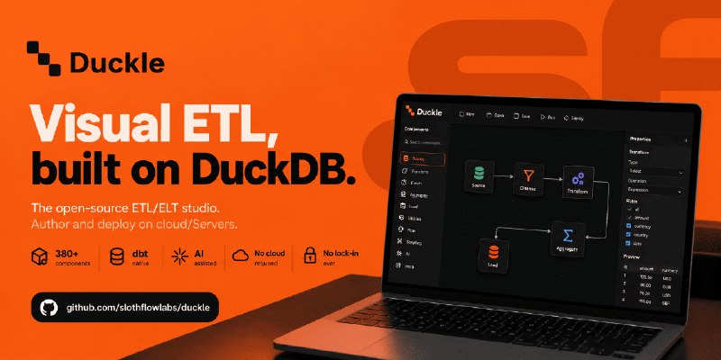 GitHub - slothflowlabs/duckle: Open-source ETL/ELT you deploy on your own servers or cloud. Built on DuckDB: no-code/low-code visual…