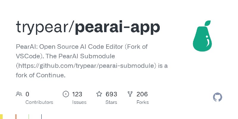 GitHub - trypear/pearai-app: PearAI: Open Source AI Code Editor (Fork of VSCode). The PearAI Submodule (https://github.com/trypear/pearai…
