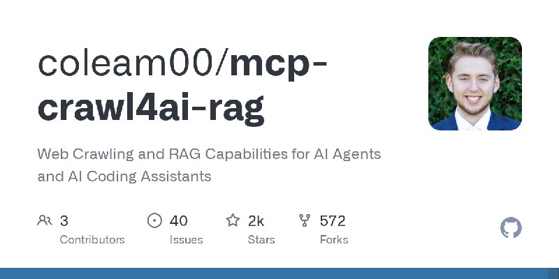 GitHub - coleam00/mcp-crawl4ai-rag: Web Crawling and RAG Capabilities for AI Agents and AI Coding Assistants