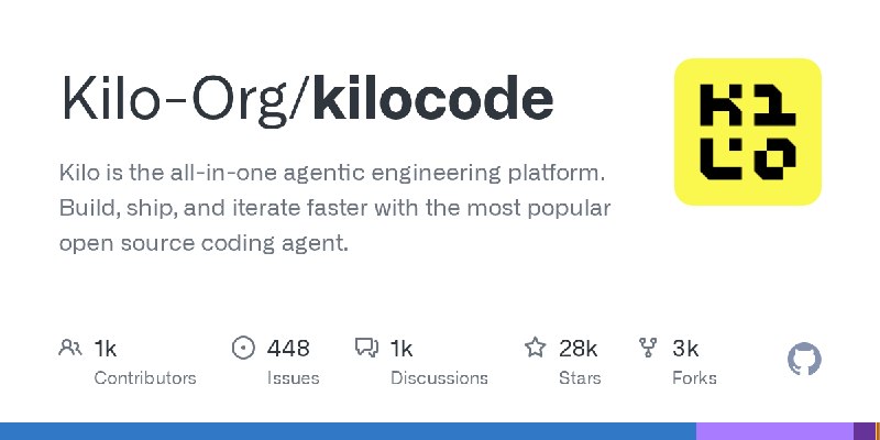 GitHub - Kilo-Org/kilocode: Kilo is the all-in-one agentic engineering platform. Build, ship, and iterate faster with the most…