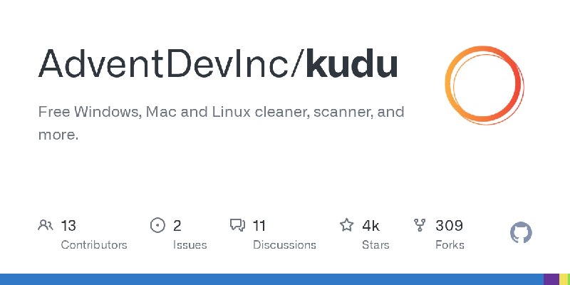 GitHub - AdventDevInc/kudu: Free Windows, Mac and Linux cleaner, scanner, and more.