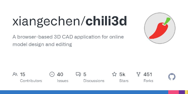 GitHub - xiangechen/chili3d: A browser-based 3D CAD application for online model design and editing
