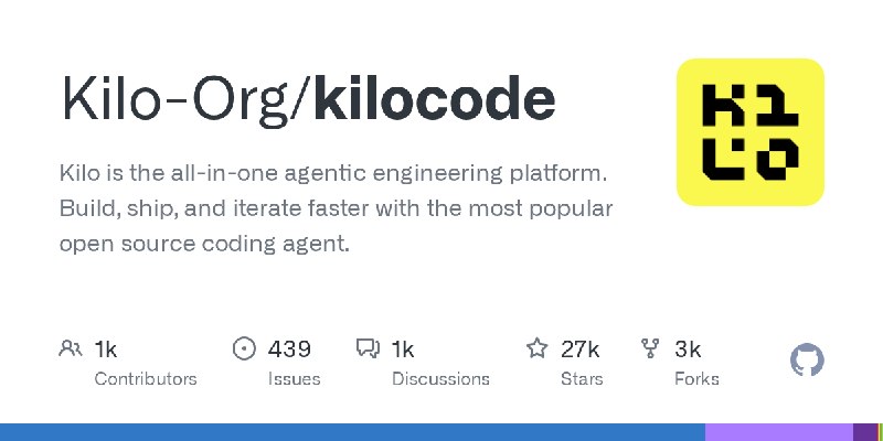 GitHub - Kilo-Org/kilocode: Kilo is the all-in-one agentic engineering platform. Build, ship, and iterate faster with the most…