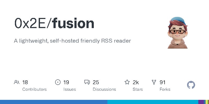 GitHub - 0x2E/fusion: A lightweight, self-hosted friendly RSS reader