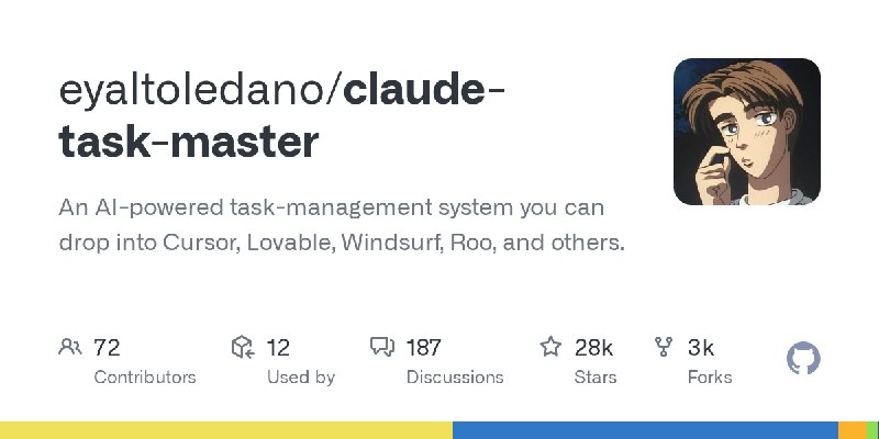 GitHub - eyaltoledano/claude-task-master: An AI-powered task-management system you can drop into Cursor, Lovable, Windsurf, Roo…