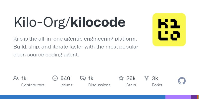 GitHub - Kilo-Org/kilocode: Kilo is the all-in-one agentic engineering platform. Build, ship, and iterate faster with the most…