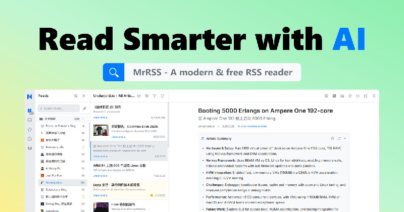 GitHub - DevXDojo/MrRSS: A modern, cross-platform, and free AI RSS reader. 一个现代化、跨平台且免费的 AI RSS 阅读器.