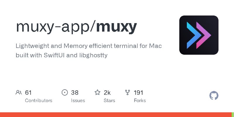 GitHub - muxy-app/muxy: Lightweight and Memory efficient terminal for Mac built with SwiftUI and libghostty