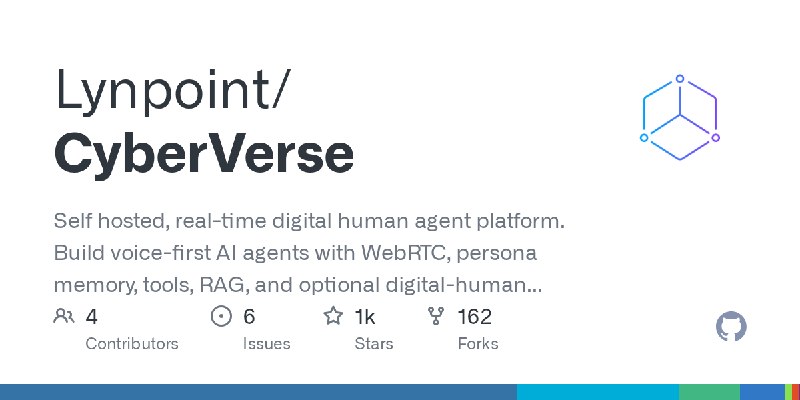 GitHub - Lynpoint/CyberVerse: Self hosted, real-time digital human agent platform. Build voice-first AI agents with WebRTC, persona…