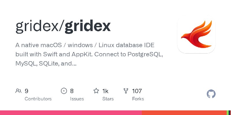 GitHub - gridex/gridex: A native macOS / windows / Linux database IDE built with Swift and AppKit. Connect to PostgreSQL, MySQL…