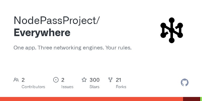 GitHub - NodePassProject/Everywhere: One app. Three networking engines. Your rules.