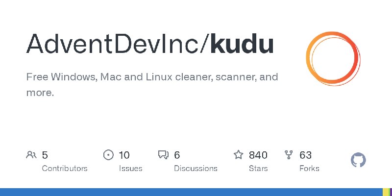 GitHub - AdventDevInc/kudu: Free Windows, Mac and Linux cleaner, scanner, and more.