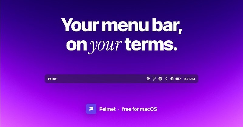 Pelmet — your menu bar, on your terms