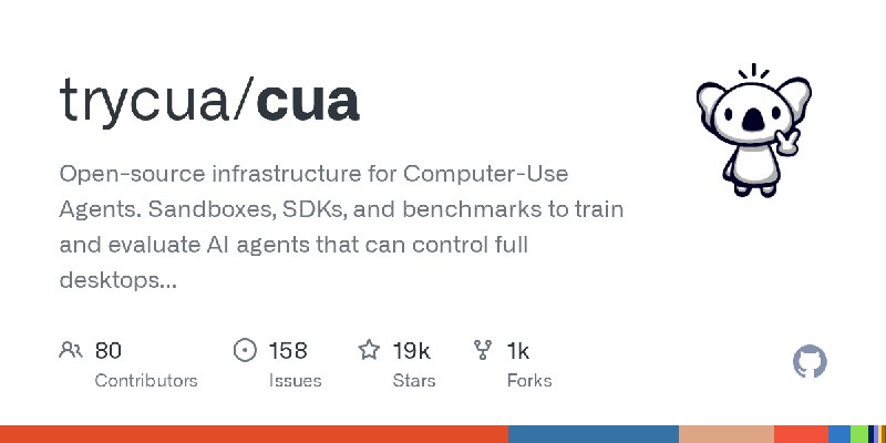 GitHub - trycua/cua: Open-source infrastructure for Computer-Use Agents. Sandboxes, SDKs, and benchmarks to train and evaluate…